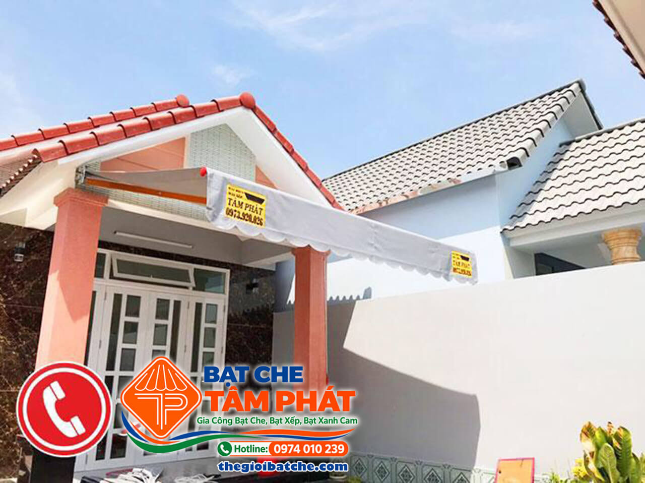 Mái hiên di động, mái che quay tay Biên Hòa - Thế Giới Bạt Che Tâm Phát