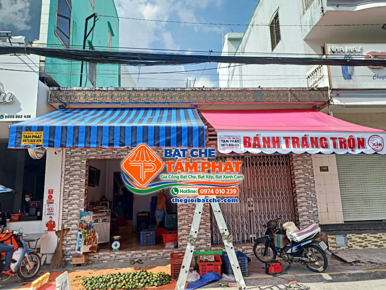 Mái hiên di động, mái che quay tay Quảng Bình - Thế Giới Bạt Che Tâm Phát