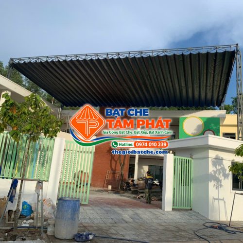 thi công lắp đặt mái bạt xếp di động