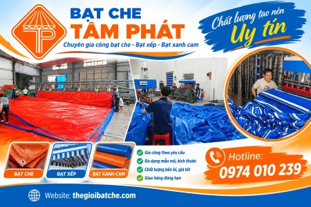 Dịch vụ gia công may bạt xếp, bạt che theo yêu cầu - Bạt che Tâm Phát