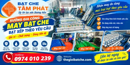 Xưởng gia công may bạt xếp giá rẻ - Bạt che Tâm Phát