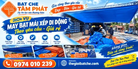 Xưởng gia công may bạt xếp giá rẻ - Bạt che Tâm Phát