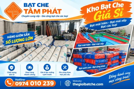 Kho bạt Tâm Phát chuyên cung cấp sỉ lẻ bạt che, bạt mái hiên mái xếp giá rẻ, giao nhanh toàn quốc