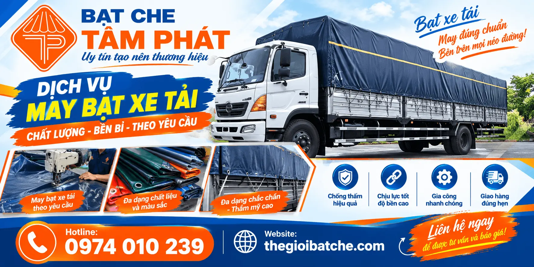 Bạt che Tâm Phát: Địa chỉ xưởng May bạt xe tải ở Đồng Nai gần đây uy tín, giá rẻ, giao hàng nhanh