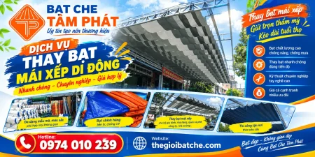 Dịch vụ sửa bạt, thay bạt mái xếp giá rẻ - Bạt che Tâm Phát