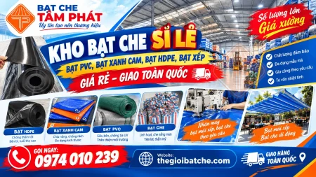 Tổng Kho Cung Cấp Bạt Che Nắng Mưa, Bạt Xanh Cam, Bạt PVC, Bạt HDPE Giá Rẻ - Bạt Che Tâm Phát