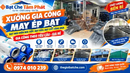 Xưởng May Ép Bạt Che, Bạt Mái Hiên Mái Xếp, Gia Công Ép Nhiệt Siêu Bền [Bạt Che Tâm Phát]