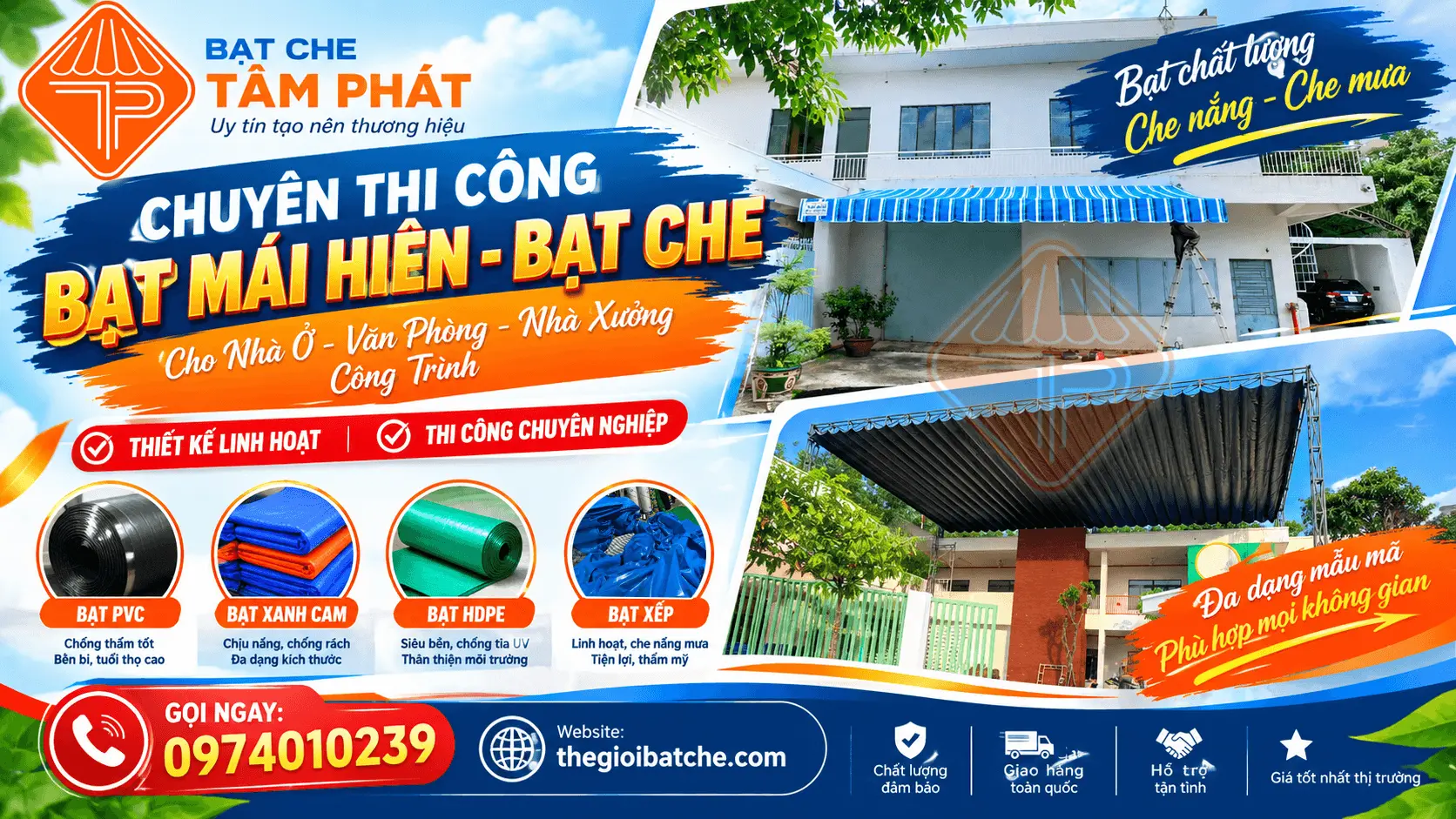Xưởng May Ép Bạt Tâm Phát – Cung Cấp Bạt Che Nắng Mưa, Mái Hiên, Mái Xếp Tại TPHCM Giá Rẻ
